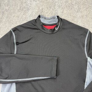 Nike Pro Combat Hyperwarm Shirt Men M Black Gray Fitted Long Sleeve Stretch
